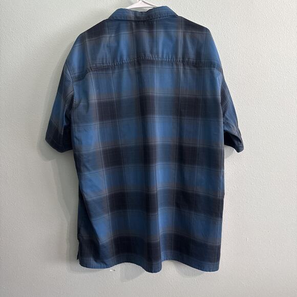 Kuhl Response Shirt Mens XXL 2XL Blue Gray Plaid Short Sleeve Button Up Hiking - Picture 5 of 6